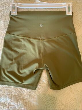 lululemon athletica High-Waist Olive Green Workout Shorts